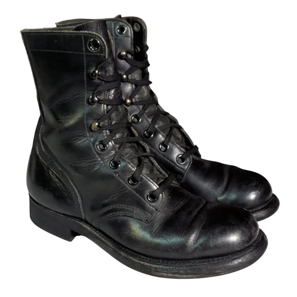 Vietnam Era Leather Combat Boots Mens Size 7N Biltrite Griplug Soles USA Utility